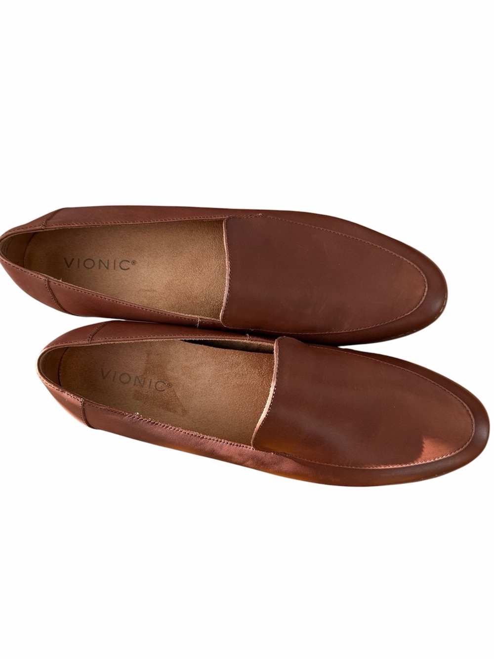 Vionic Kensley Women’s Size 11 Brown Leather Loafers Slip On Lug Sole Comfort - Picture 2 of 8